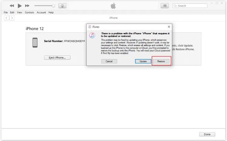 Iphone Restore Error 1109