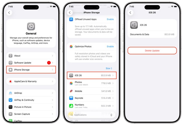 iOS 27 Beta Update löschen und erneut herunterladen