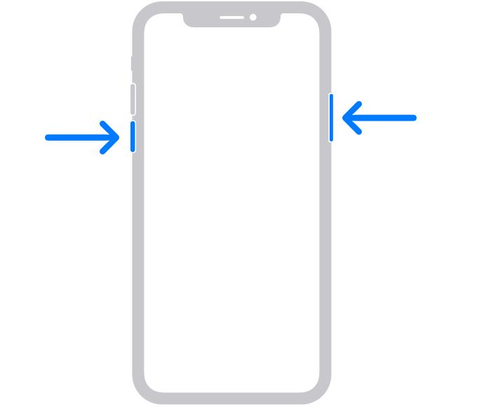 restart iPhone X, 11, 12, 13