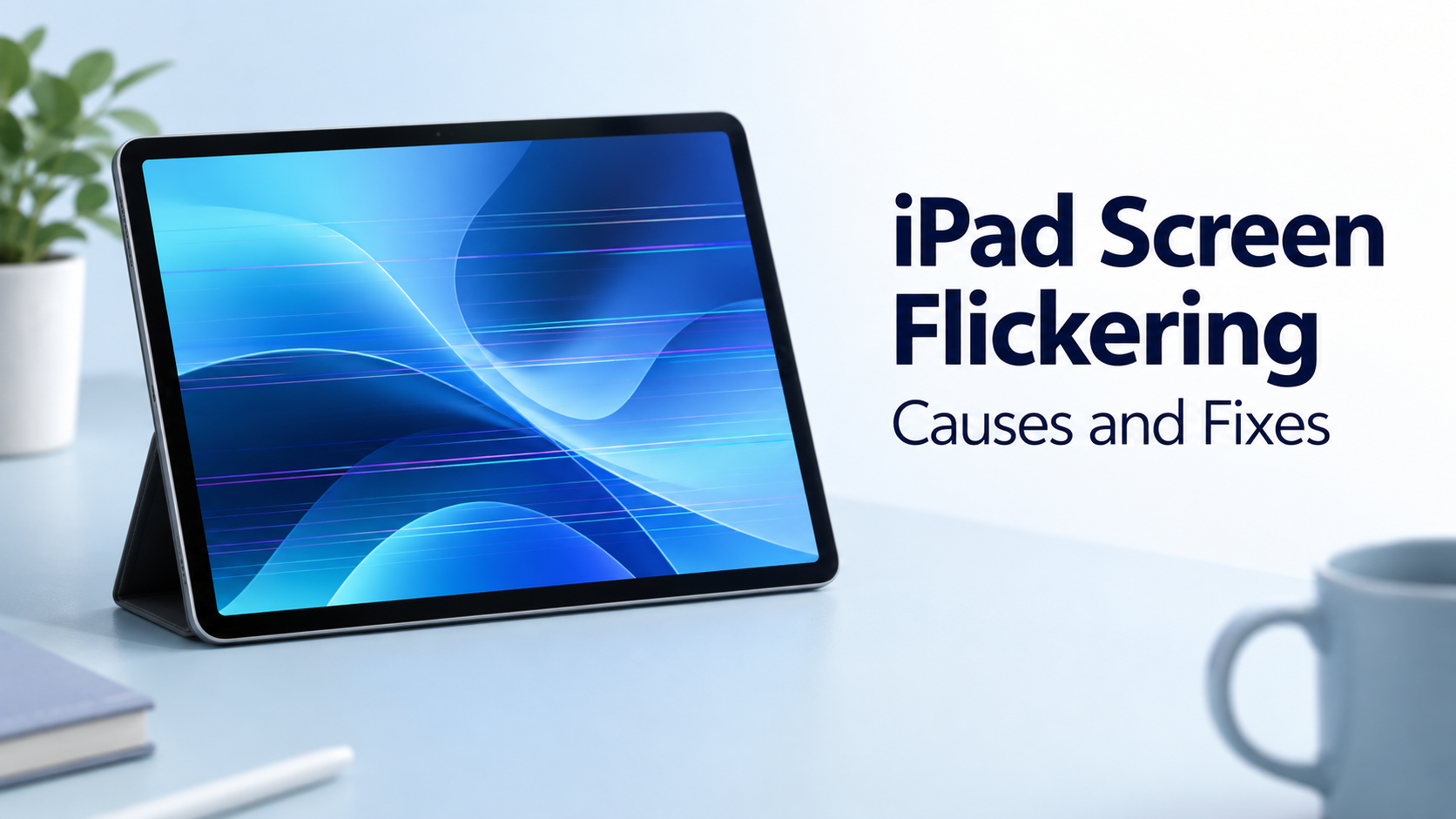 iPad with screen flickering.