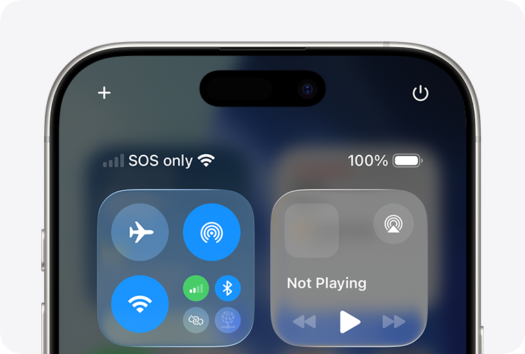 مركز التحكم في iPhone يعرض SOS فقط بدلاً من الخدمة الخلوية العادية.