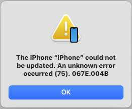 iphone error code 75