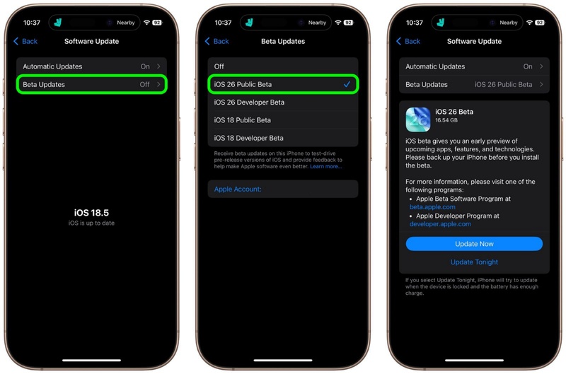iOS 27 Beta Aktualisierung angefordert hängt