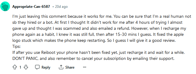 reiboot comment from reddit