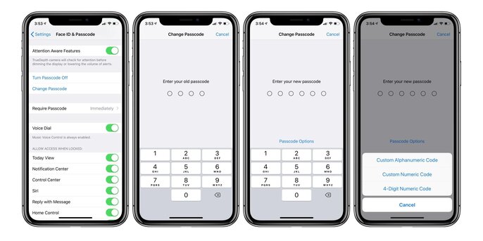 set iphone passcode