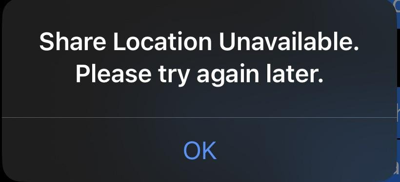 share location unavailable