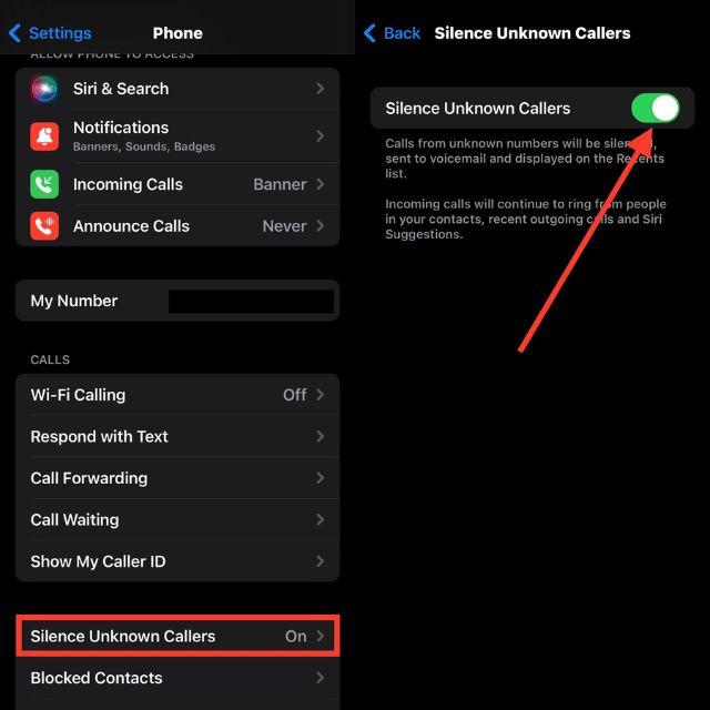 Silence Unknown Callers
