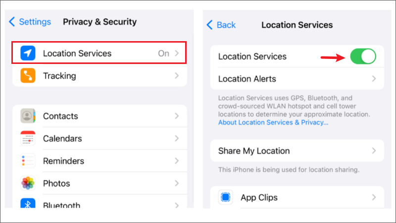 turn on location services