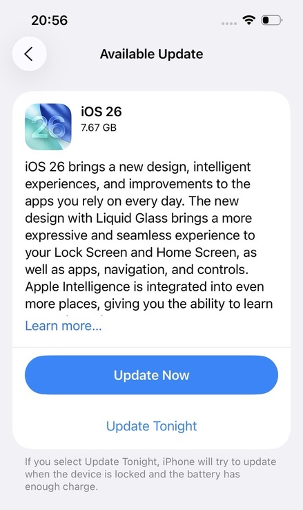 ios 26 software update