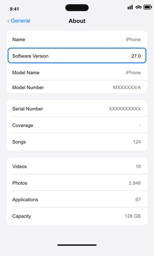 تحقق من إصدار iOS لخطأ العرض