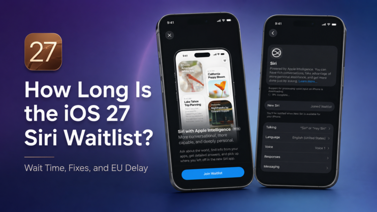iOS 27 Settings showing the Siri AI waitlist joined status