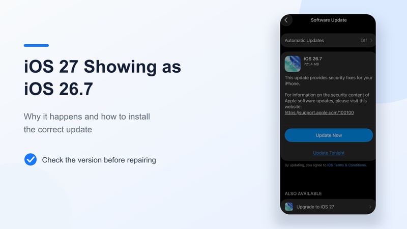 تحديث iOS يعرض تسميات إصدار متعارضة