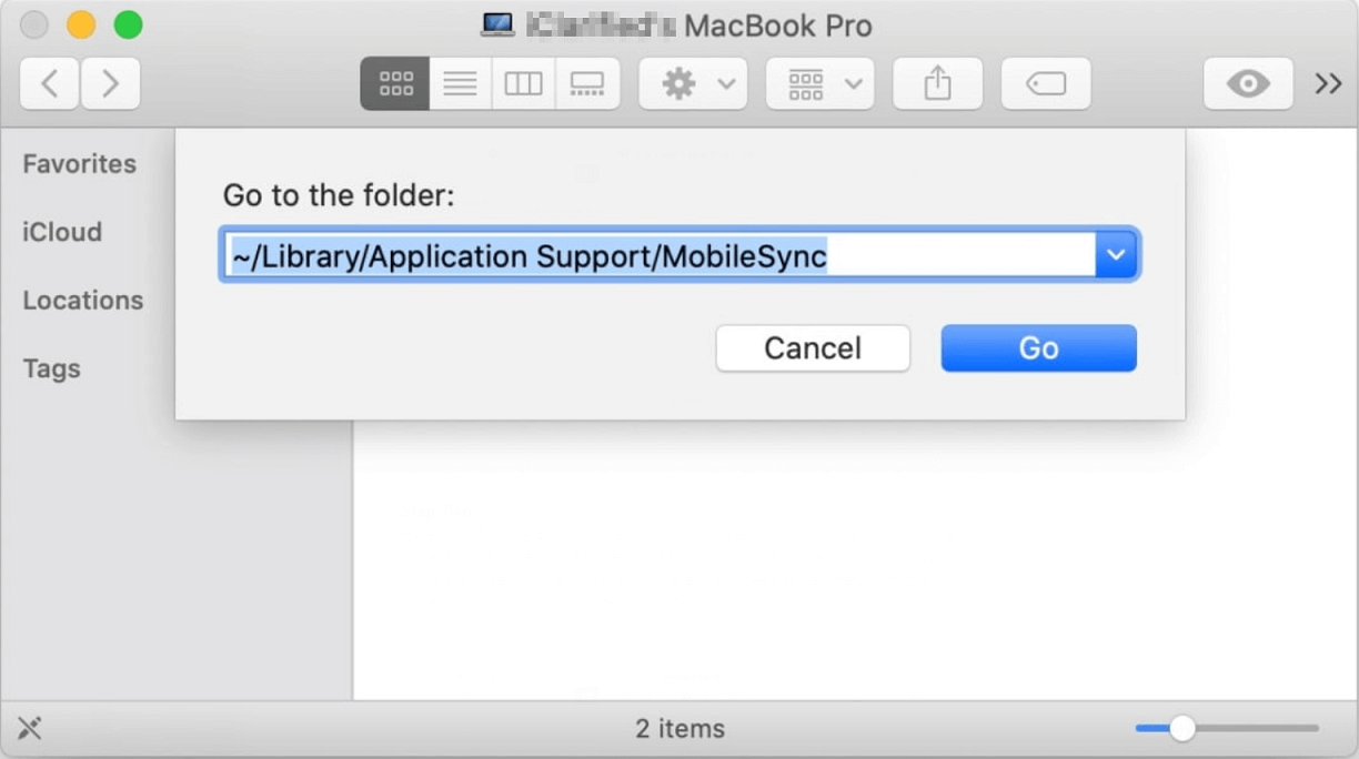 iTunes-Backup-Speicherort auf dem Mac