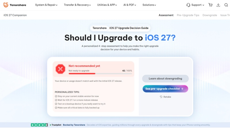 Quiz Provides Personalized Upgrade Recommendation