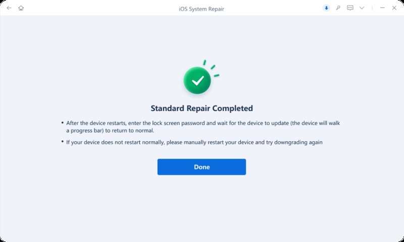 Standard Repair Start Button