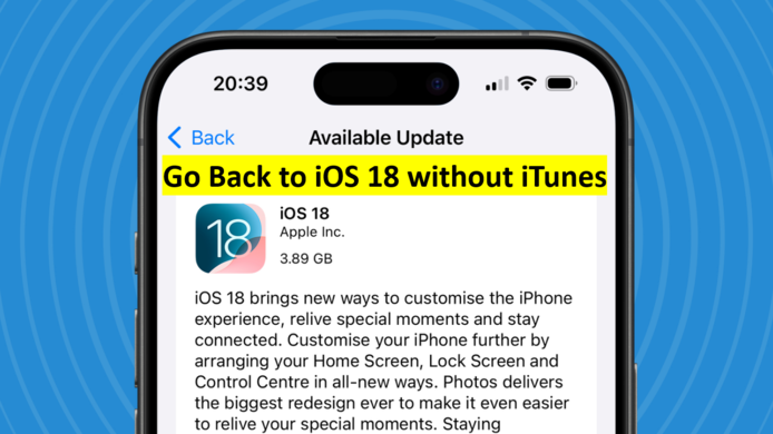 go back to ios 18 without itunes