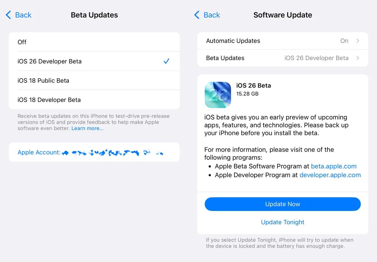ios 26 developer beta