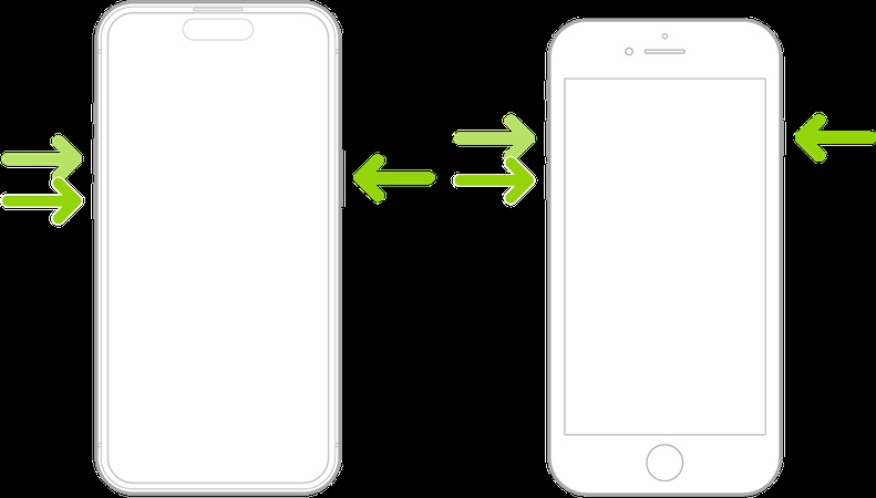hold side button while iphone restarts
