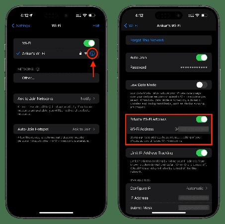 private wi-fi address needs router configuration