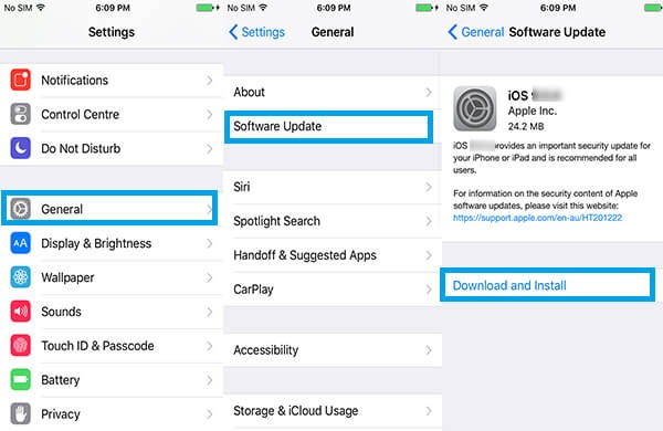 update or reinstall ios 27
