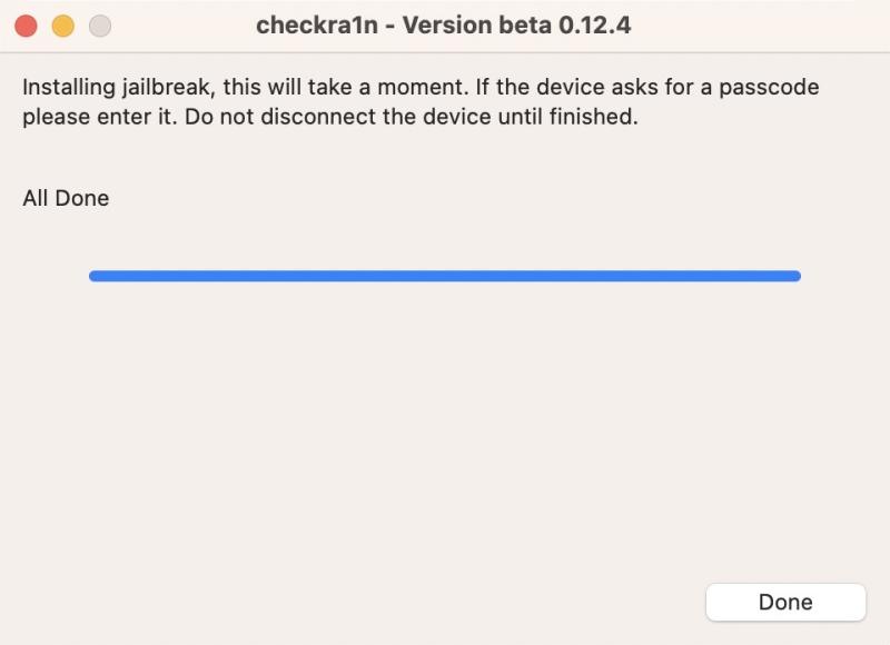 checkra1n jailberak complete