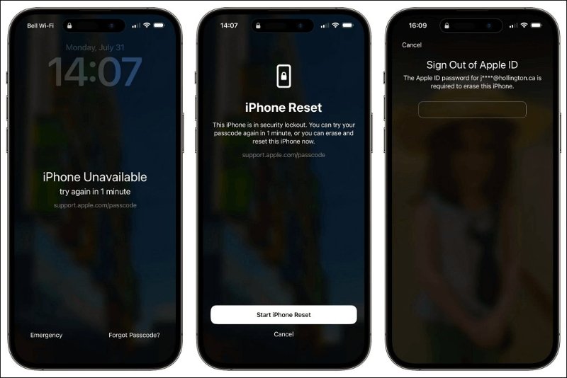 sign out apple id to fix iphone unavailable