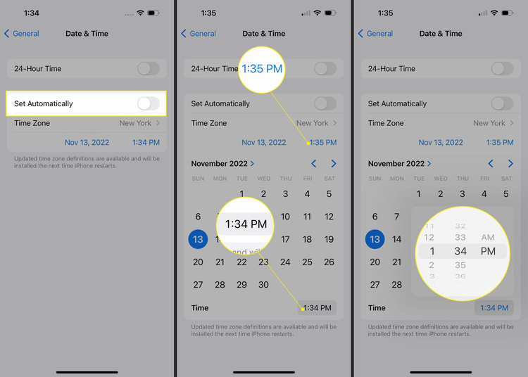 проверка и корректировка даты и времени