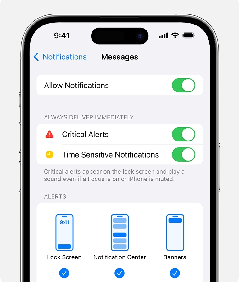 Turn Off Critical Alerts on iPhone